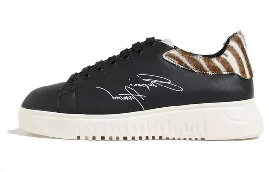 Кроссовки EMPORIO ARMANI Skateboarding Shoes Women's Low-top Black, черный