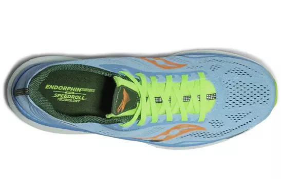 Кроссовки Endorphin для бега мужские с низким верхом, синие/зеленые/белые Saucony