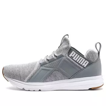 Кроссовки enzo knit low-top running shoes grey/white Puma, серый