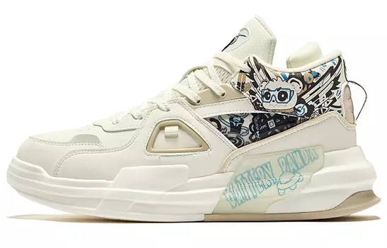 Кроссовки ERKE Battery Panda Skateboarding Shoes Men High-top Oak Buds White And Black, черный