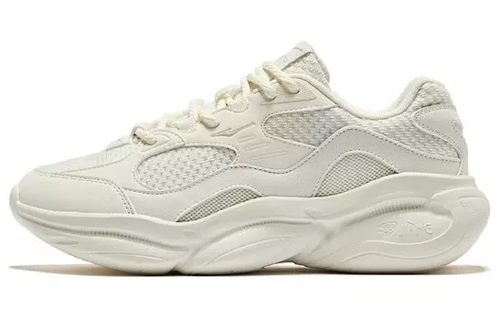 Кроссовки ERKE Brocade Chunky Sneakers Women's Low-top White, белый