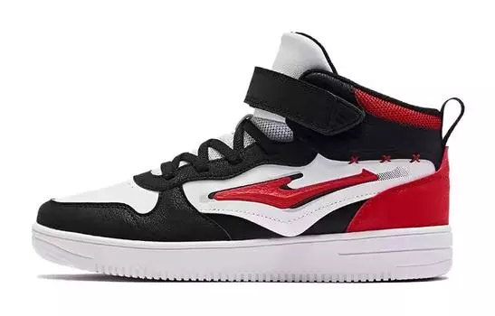 Кроссовки ERKE KIDS Kids Skateboarding Shoes Kids High-top Positive Black Red Red, черный