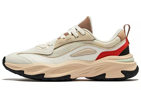 Кроссовки ERKE Lifestyle Shoes Men Low-top Microcrystalline White/elk Brown, коричневый