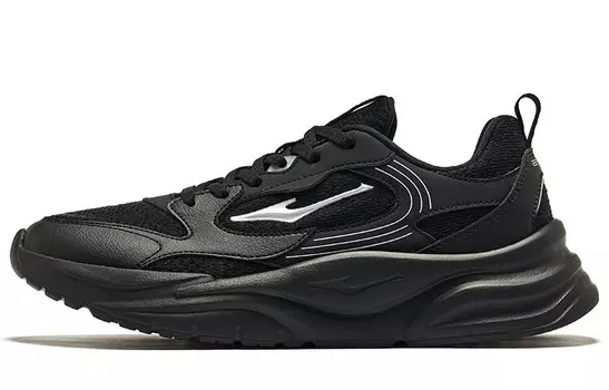 Кроссовки ERKE Lifestyle Shoes Men Low-top Positive Black Bright Silver, черный