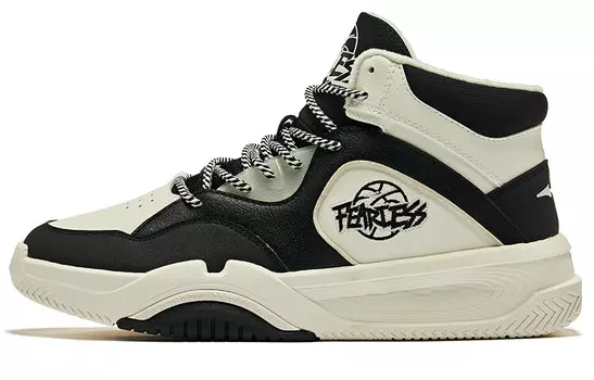 Кроссовки ERKE Skateboarding Shoes Men High-top Oak Buds White And Black, черный