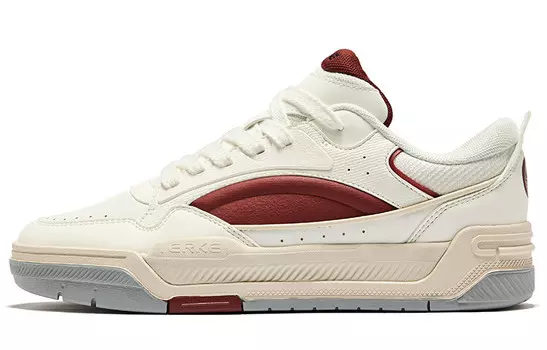 Кроссовки ERKE Skateboarding Shoes Men Low-top Microcrystalline White Bordeaux Red, красный