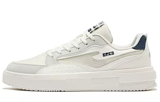 Кроссовки ERKE Skateboarding Shoes Men Low-top Microcrystalline White White Dewy Gray, белый