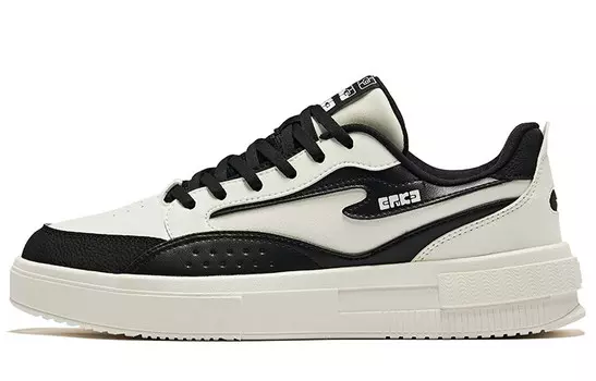 Кроссовки ERKE Skateboarding Shoes Men Low-top Positive Black Microcrystalline White, белый