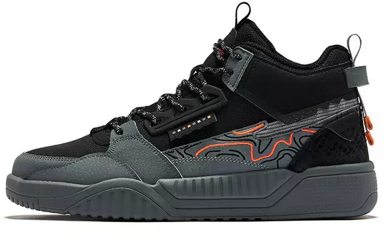 Кроссовки ERKE Skateboarding Shoes Men Mid-top It Is Black And Cold Gray, черный