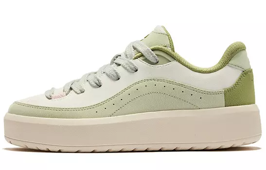 Кроссовки ERKE Skateboarding Shoes Women's Low-top Microcrystalline White Dome Grayish-green, белый