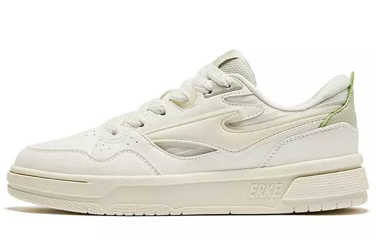Кроссовки ERKE Skateboarding Shoes Women's Low-top Microcrystalline White Cotton White, белый
