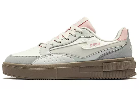 Кроссовки ERKE Skateboarding Shoes Women's Low-top Microcrystalline White White Dewy Gray, белый