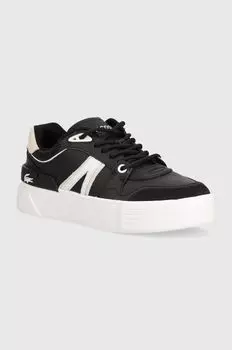 Кроссовки Evo Logo Tongue Leather Lacoste, черный