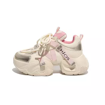 Кроссовки FAICCIA Chunky Sneakers Women's Low-top, черный/золотой