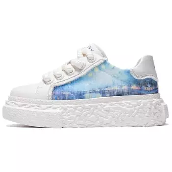 Кроссовки FAIRWHALE Skateboarding Shoes Unisex Low-top, белый/синий