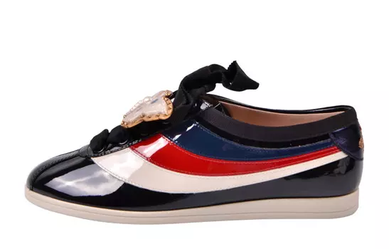 Кроссовки Falacer Black Vernice Crystal женские Gucci