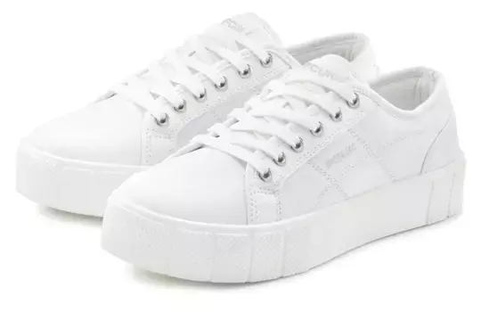 Кроссовки FCUK, повседневная обувь, полуботинки на платформе VEGAN, белый