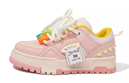 Кроссовки Feiyue Skateboarding Shoes Women's Low-top Pink/yellow, розовый