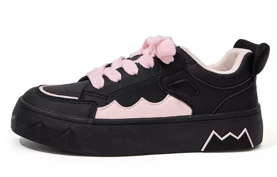 Кроссовки Feiyue Skateboarding Shoes Women's Low-top Black Pink, черный/розовый
