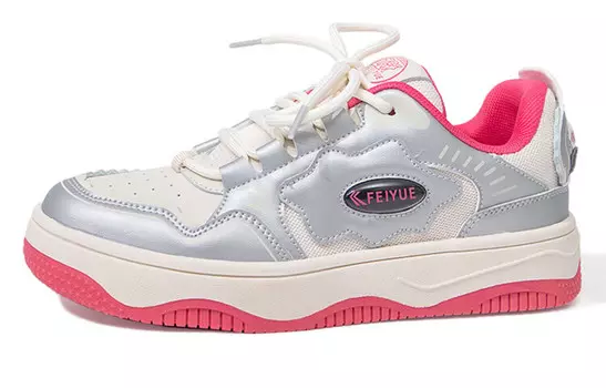 Кроссовки Feiyue Skateboarding Shoes Women's Low-top Rice Silver Powder, серебряный