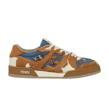 Кроссовки Fendi Match Cow Print Denim, разноцветный