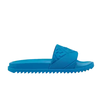 Кроссовки Fendi Rubber Slides Embossed Diagonal FF Motif - Turquoise, синий