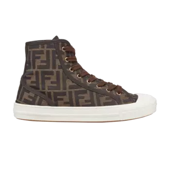 Кроссовки Fendi Wmns FF Motif Domino High Brown, коричневый