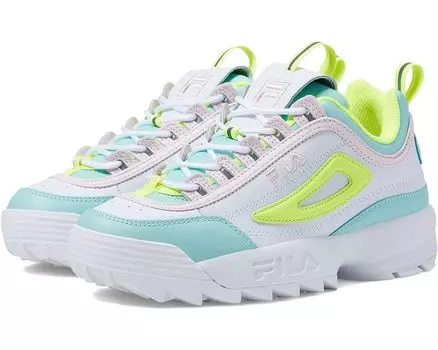 Кроссовки Fila Disruptor II Premium, цвет White/Safety Yellow/Blue Tint