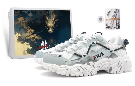 Кроссовки FILA Fluid Lifestyle Shoes Unisex Low-top White/Gray, белый/серый