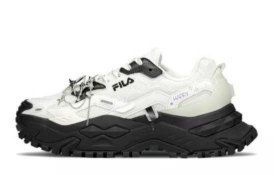 Кроссовки FILA FUSION Bianco Lifestyle Shoes Women's Low-top Black/white/purple, красный