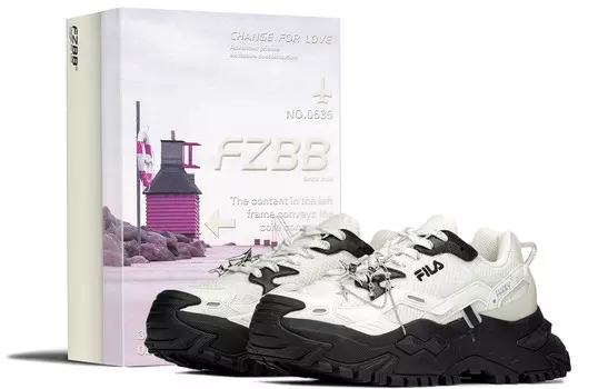 Кроссовки FILA FUSION Bianco Lifestyle Shoes Women's Low-top Black/white/purple, красный