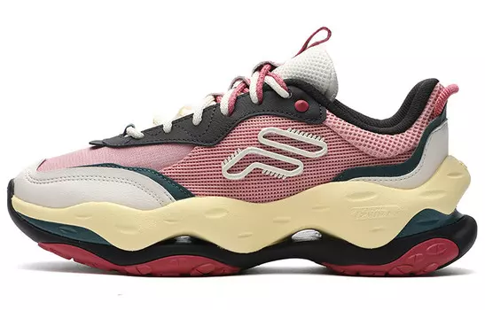 Кроссовки FILA FUSION Cheese Lifestyle Shoes Women's Low-top White, фуксия