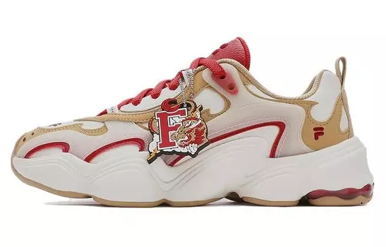 Кроссовки FILA FUSION Year Of The Dragon CNY Series Lifestyle Shoes Women's Low-top Yellow, цвет White/Varsity Maize