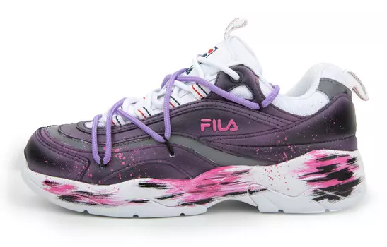 Кроссовки FILA Ray Chunky Sneakers Unisex Low-top White/black/purple, фиолетовый