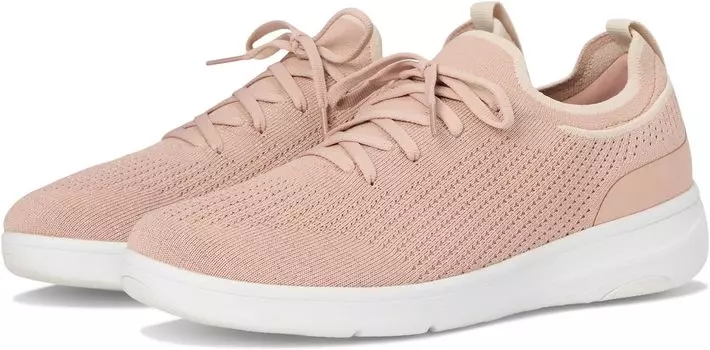 Кроссовки FitFlop Super-Q Knit Slip-On Laced Sneakers, цвет Beige Buff/Rose Gold