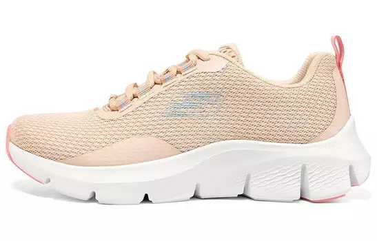 Кроссовки Flex Comfort Lifestyle женские с низким верхом оранжево-белого цвета Skechers