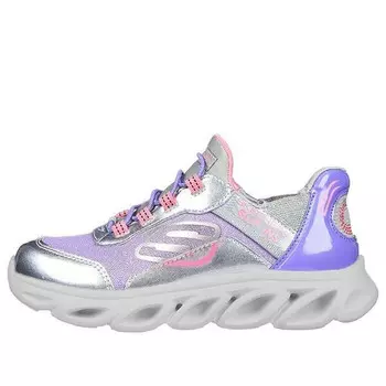 Кроссовки flex glide 'silver pink purple' Skechers, серебряный