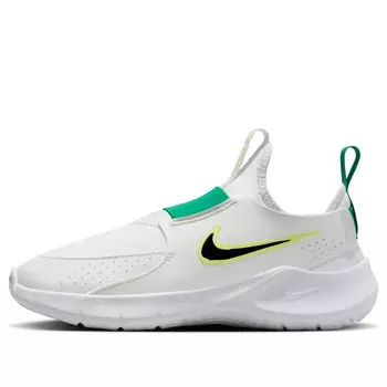 Кроссовки flex runner 3 'white sport green fluorescent yellow' Nike, белый