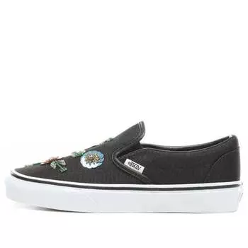 Кроссовки floral sequins slip-on shoes black Vans, черный