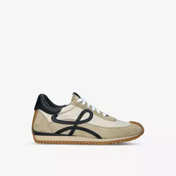 Кроссовки Flow Runner из кожи и ракушек с монограммой Loewe, бежевый