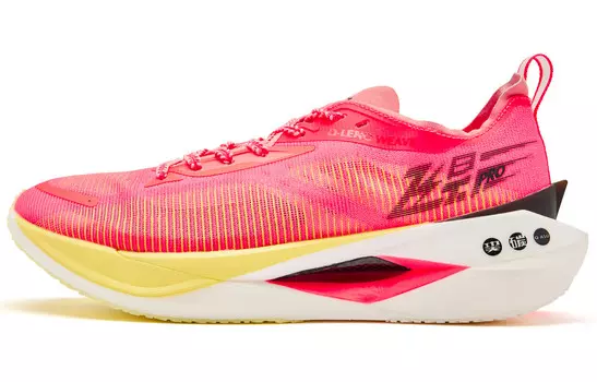 Кроссовки Flying Shadow PRO для бега мужские с низким верхом флуоресцентные Flying Shadow розовый вишневые травянисто-желтый Qiaodan