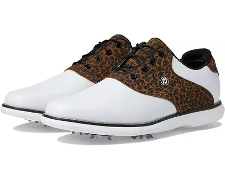 Кроссовки FootJoy Traditions Golf Shoes, цвет White/Leopard
