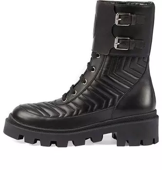 Кроссовки frances interlocking g combat boots 'black' Gucci, черный