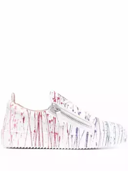 Кроссовки Frankie с эффектом разбрызганной краски Giuseppe Zanotti, белый