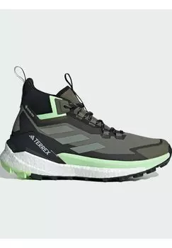 Кроссовки Free Hiker 2.0 Gore-Tex adidas Performance, оливковые, серебристо-зеленые, аврора-черные