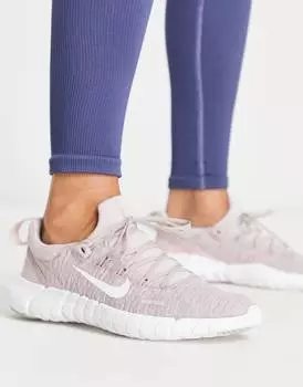 Кроссовки Free Run 5.0 в розовом и белом цвете Nike Running