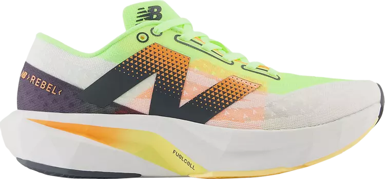 Кроссовки FuelCell Rebel v4 'White Bleached Lime Glow', белый