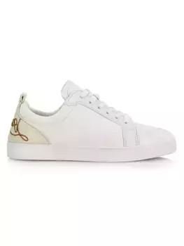 Кроссовки Fun Louis Junior с вышитым логотипом Christian Louboutin, белый