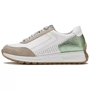Кроссовки Gabor Lifestyle Shoes Women's Low-top White Camel Green, белый/зеленый