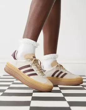 Кроссовки Gazelle Bold кремового и бордового цвета adidas Originals